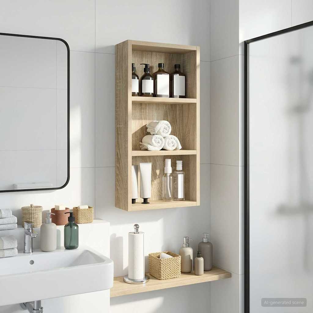 Badkamer wandkast met plank Sonoma Eiken 30 x 10 x 60,5 cm is nu te koop bij PeponiXL, paradijselijk wonen!