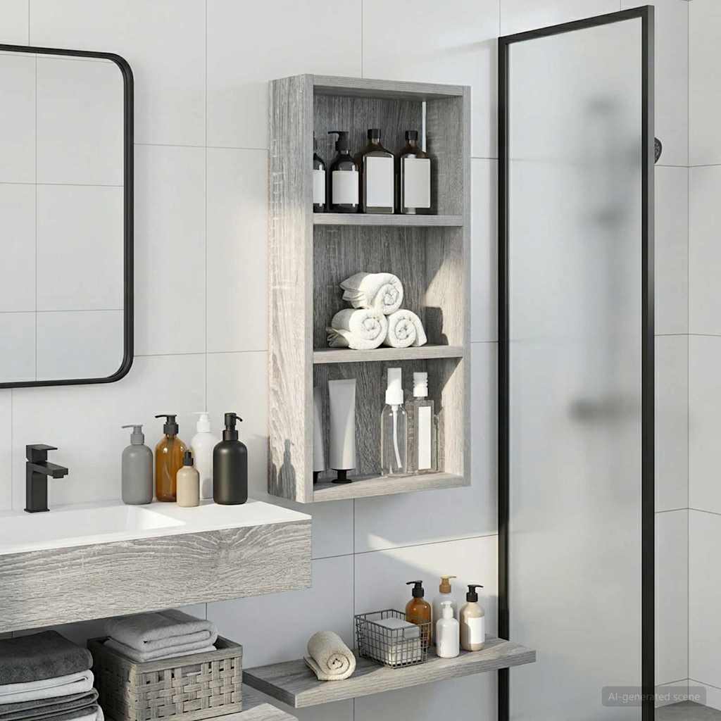 Badkamer wandkast met plank Grijze Sonoma 30 x 10 x 60,5 cm is nu te koop bij PeponiXL, paradijselijk wonen!