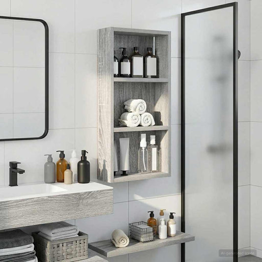 Badkamer wandkast met plank Grijze Sonoma 30 x 10 x 60,5 cm is nu te koop bij PeponiXL, paradijselijk wonen!