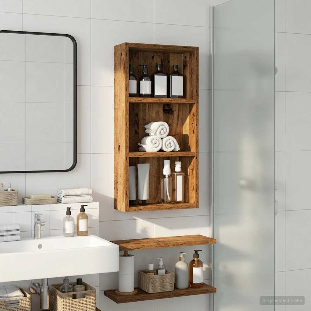 Badkamer wandkast Oudhout 30 x 10 x 60,5 cm Geconstrueerd hout is nu te koop bij PeponiXL, paradijselijk wonen!