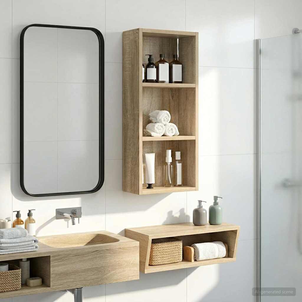 Badkamer wandkast met plank Sonoma Eiken 30 x 14 x 70 cm is nu te koop bij PeponiXL, paradijselijk wonen!