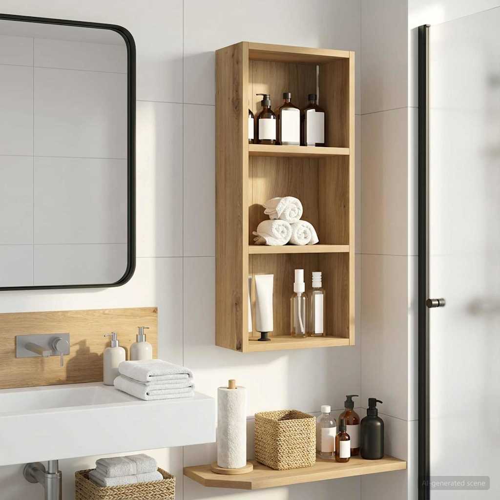 Badkamer wandkast met plank Ambachtelijk eiken 30 x 14 x 70 cm is nu te koop bij PeponiXL, paradijselijk wonen!