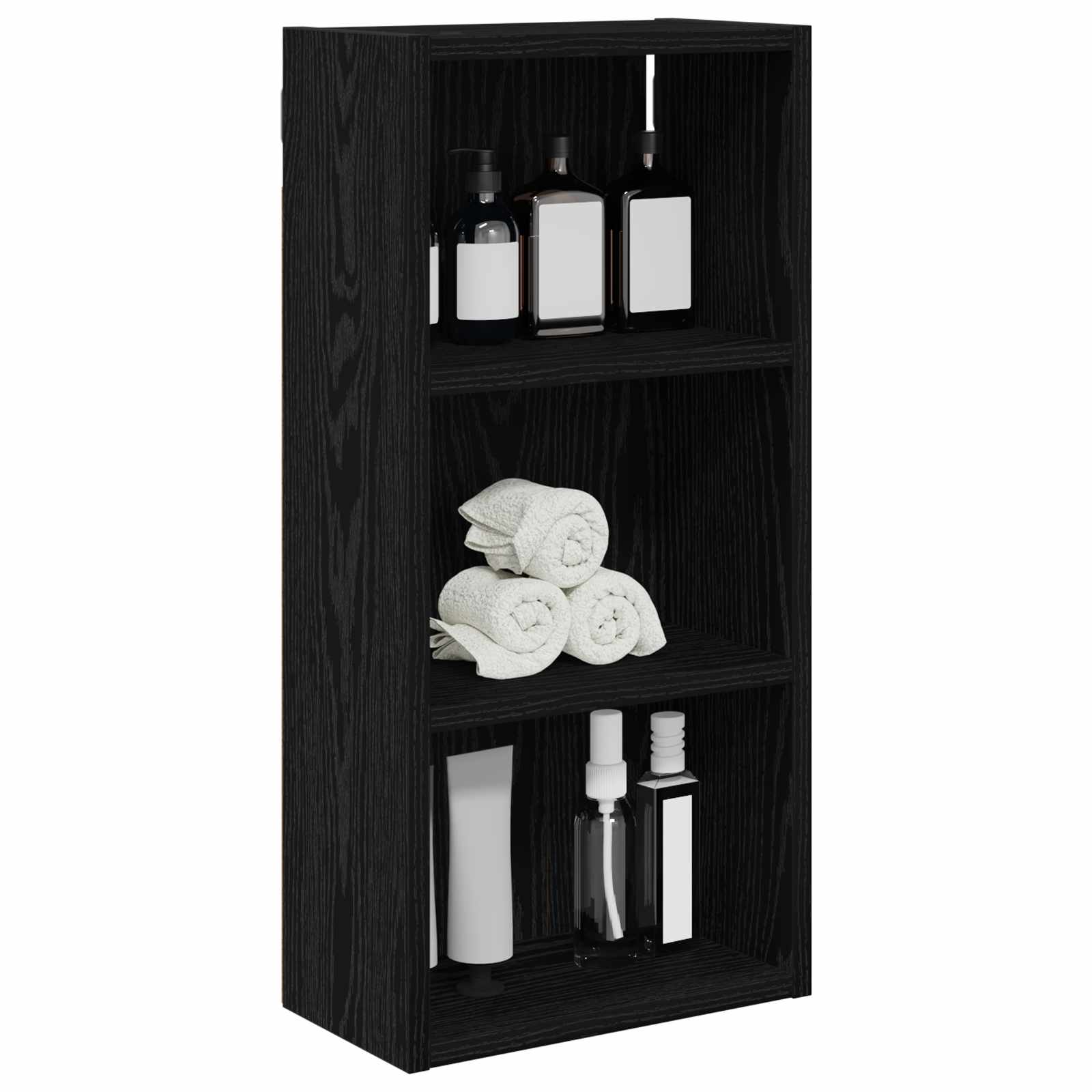 Badkamer wandkast met plank Zwarte Eik 30 x 16 x 62,5 cm is nu te koop bij PeponiXL, paradijselijk wonen!