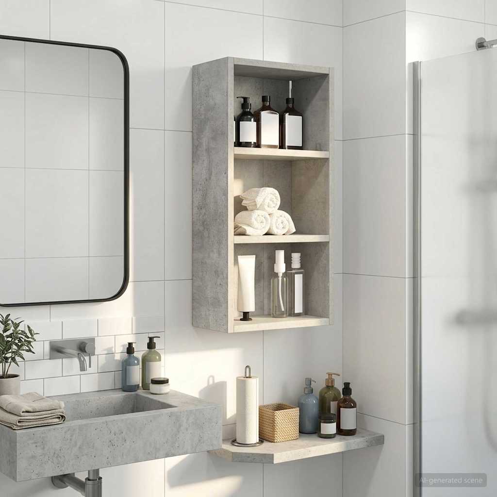 Badkamer wandkast met plank Beton Grijs 30 x 16 x 62,5 cm is nu te koop bij PeponiXL, paradijselijk wonen!