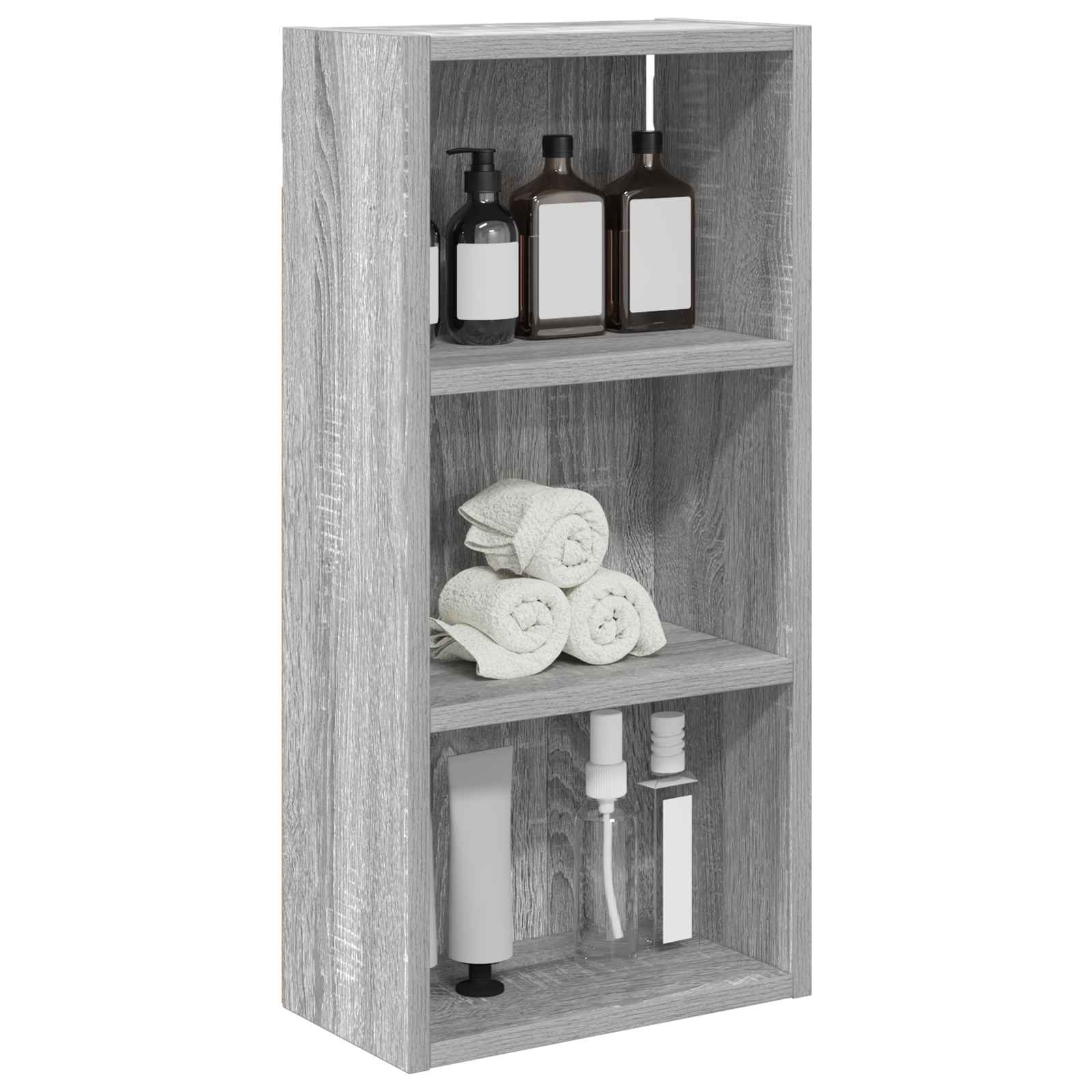 Badkamer wandkast met plank Grijze Sonoma 30 x 16 x 62,5 cm is nu te koop bij PeponiXL, paradijselijk wonen!