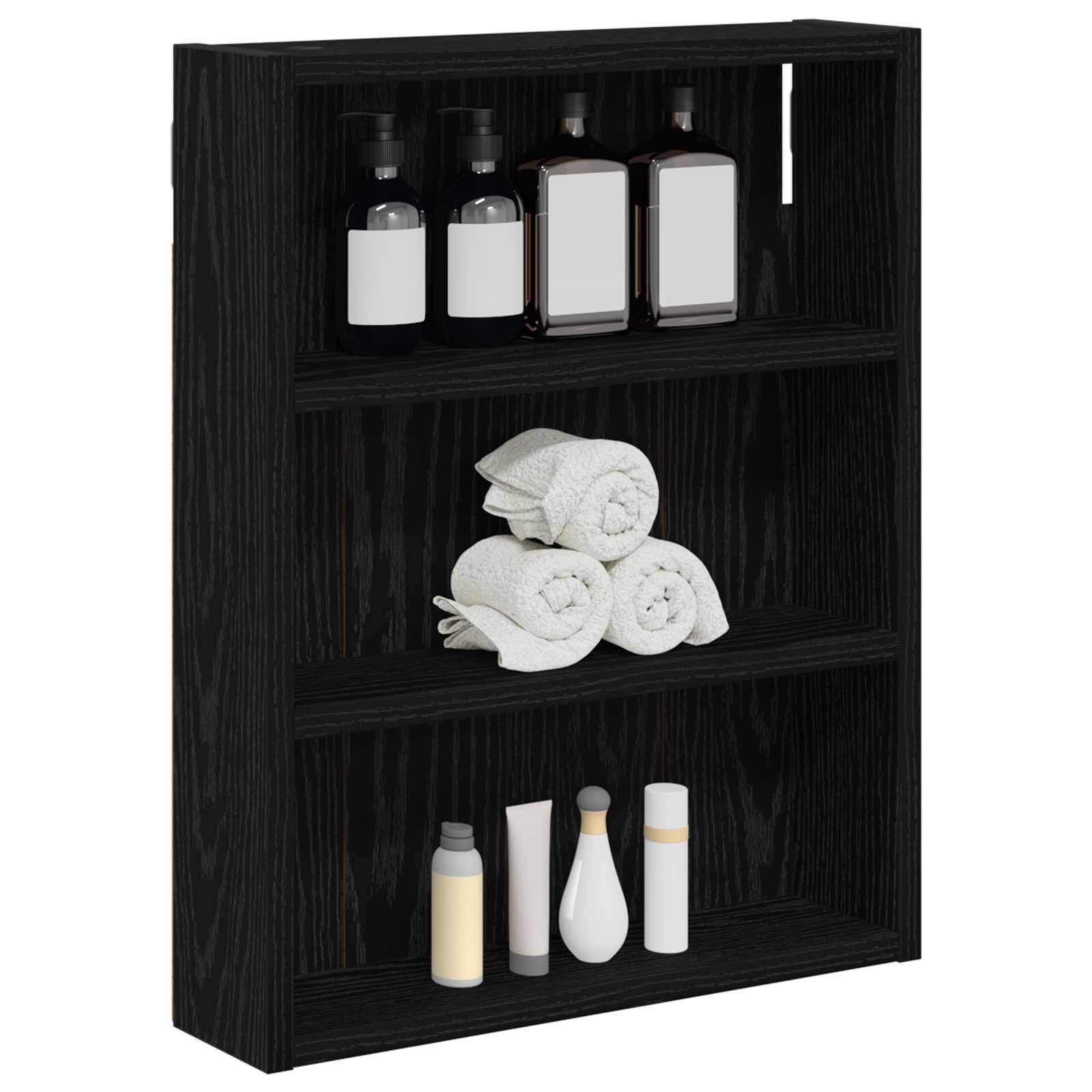 Badkamer wandkast Zwarte Eik 40 x 10 x 50 cm Geconstrueerd hout is nu te koop bij PeponiXL, paradijselijk wonen!