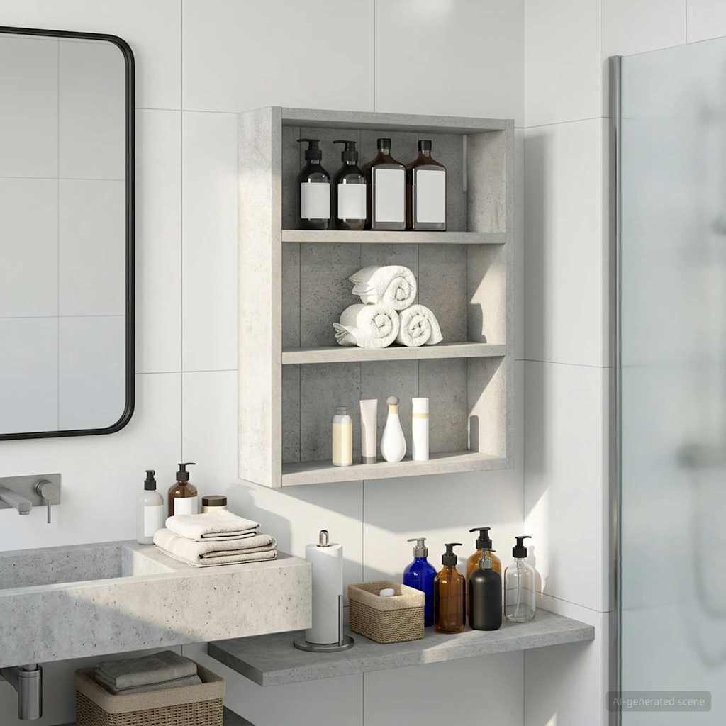 Badkamer wandkast met plank Beton Grijs 40 x 10 x 50 cm is nu te koop bij PeponiXL, paradijselijk wonen!