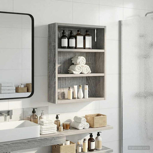 Badkamer wandkast met plank Grijze Sonoma 40 x 10 x 50 cm is nu te koop bij PeponiXL, paradijselijk wonen!