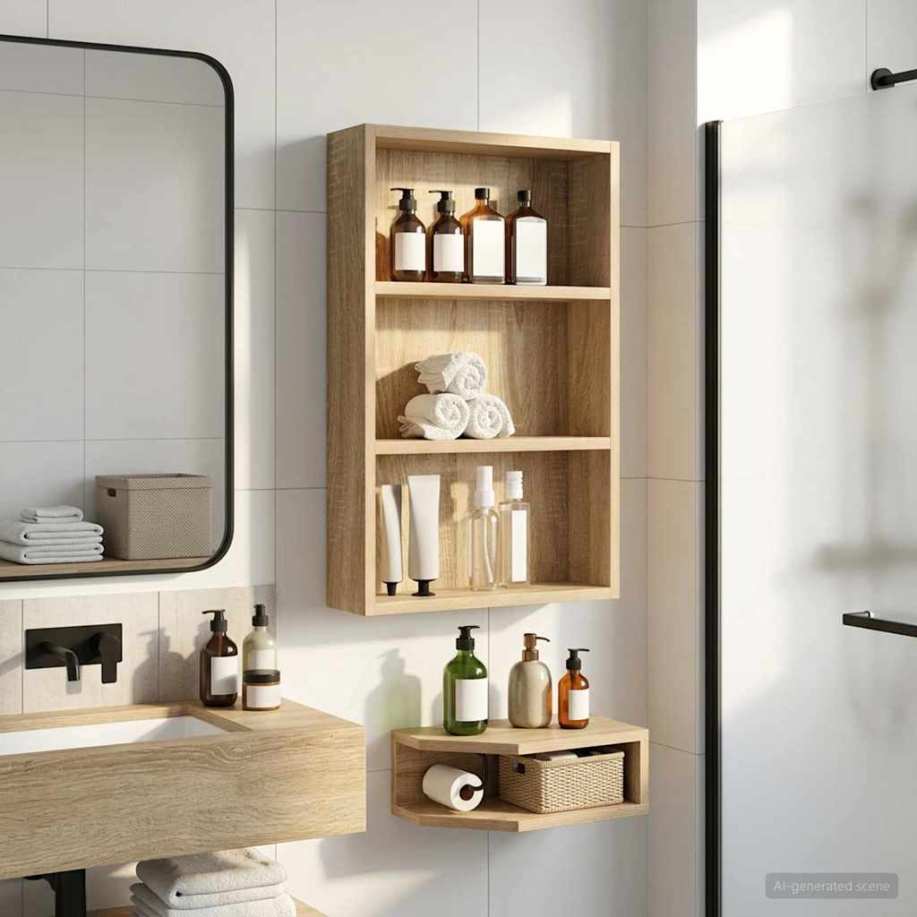 Badkamer wandkast met plank Sonoma Eiken 40 x 10 x 60,5 cm is nu te koop bij PeponiXL, paradijselijk wonen!