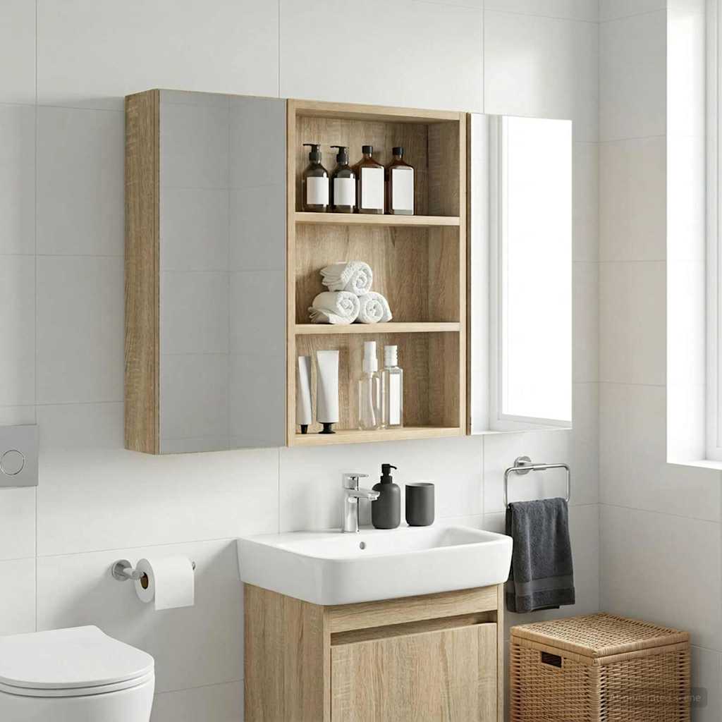 Badkamer wandkast met plank Sonoma Eiken 40 x 10 x 60,5 cm is nu te koop bij PeponiXL, paradijselijk wonen!