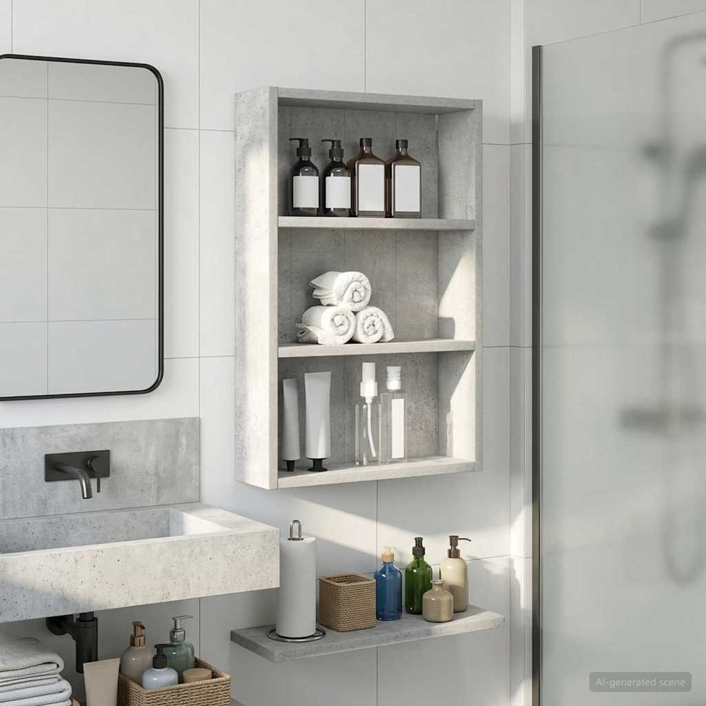 Badkamer wandkast met plank Beton Grijs 40 x 10 x 60,5 cm is nu te koop bij PeponiXL, paradijselijk wonen!