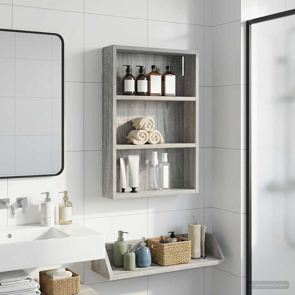 Badkamer wandkast met plank Grijze Sonoma 40 x 10 x 60,5 cm is nu te koop bij PeponiXL, paradijselijk wonen!