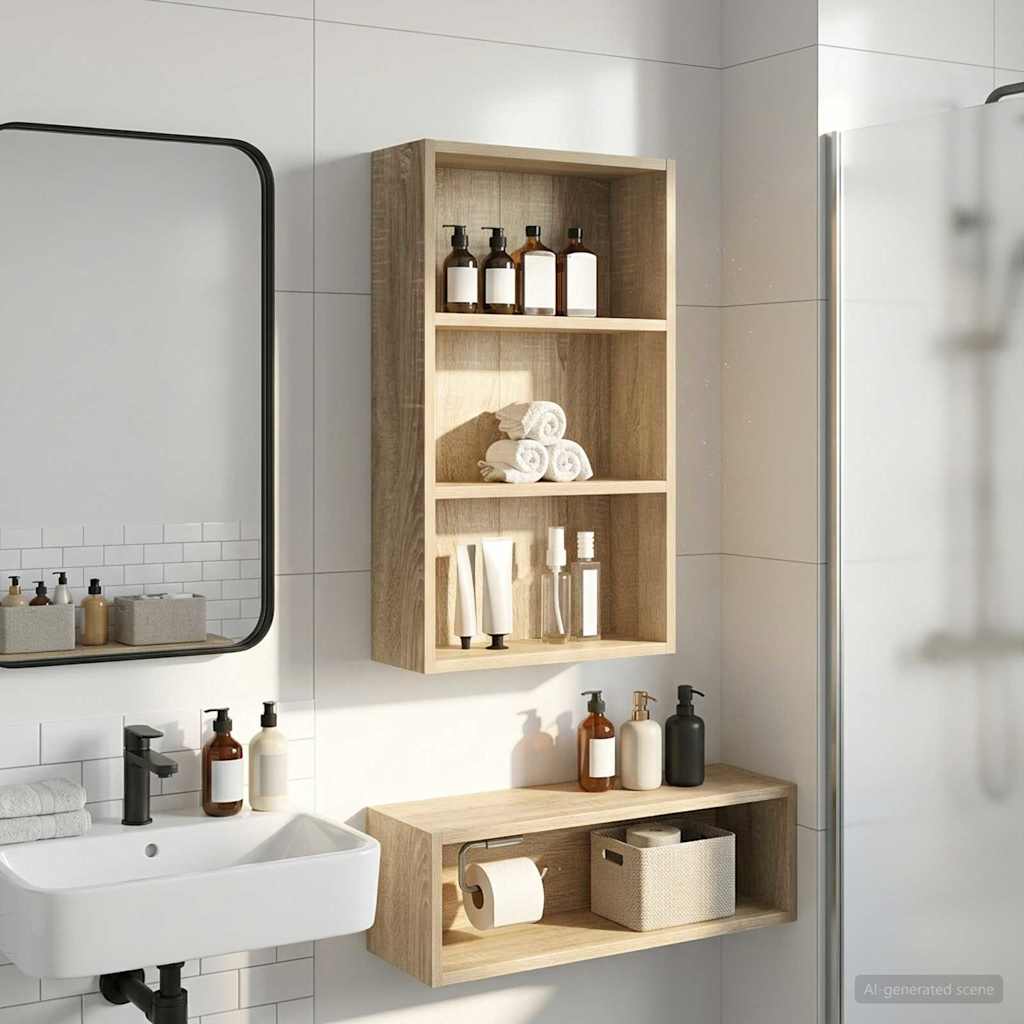 Badkamer wandkast met plank Sonoma Eiken 40 x 14 x 70 cm is nu te koop bij PeponiXL, paradijselijk wonen!