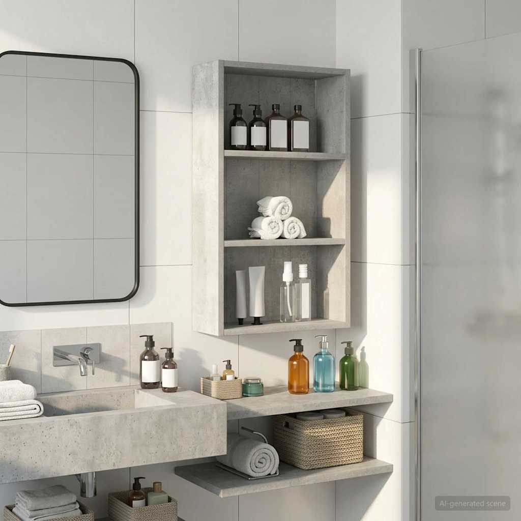 Badkamer wandkast met plank Beton Grijs 40 x 14 x 70 cm is nu te koop bij PeponiXL, paradijselijk wonen!
