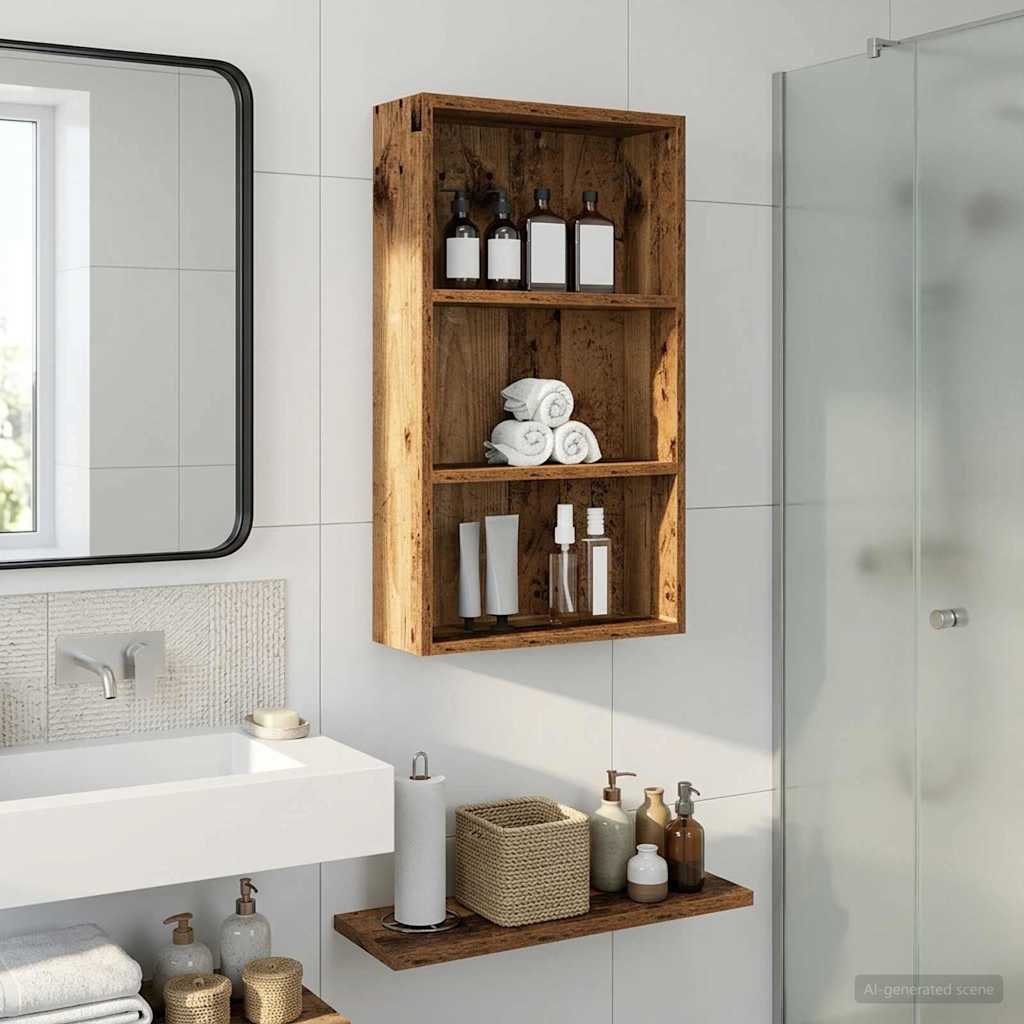 Badkamer wandkast Oudhout 40 x 14 x 70 cm Geconstrueerd hout is nu te koop bij PeponiXL, paradijselijk wonen!