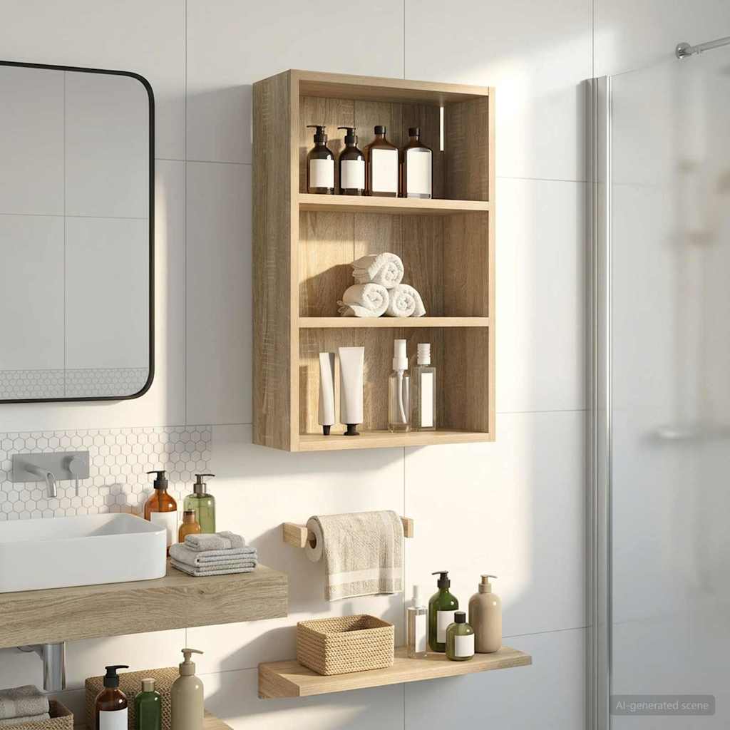 Badkamer wandkast met plank Sonoma Eiken 40 x 16 x 62,5 cm is nu te koop bij PeponiXL, paradijselijk wonen!