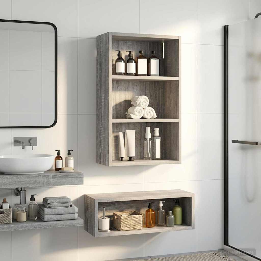 Badkamer wandkast met plank Grijze Sonoma 40 x 16 x 62,5 cm is nu te koop bij PeponiXL, paradijselijk wonen!