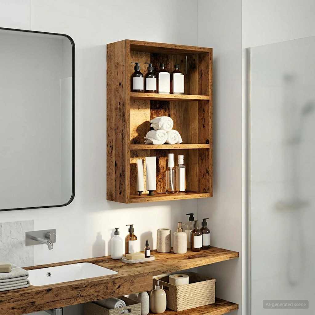 Badkamer wandkast Oudhout 40 x 16 x 62,5 cm Geconstrueerd hout is nu te koop bij PeponiXL, paradijselijk wonen!