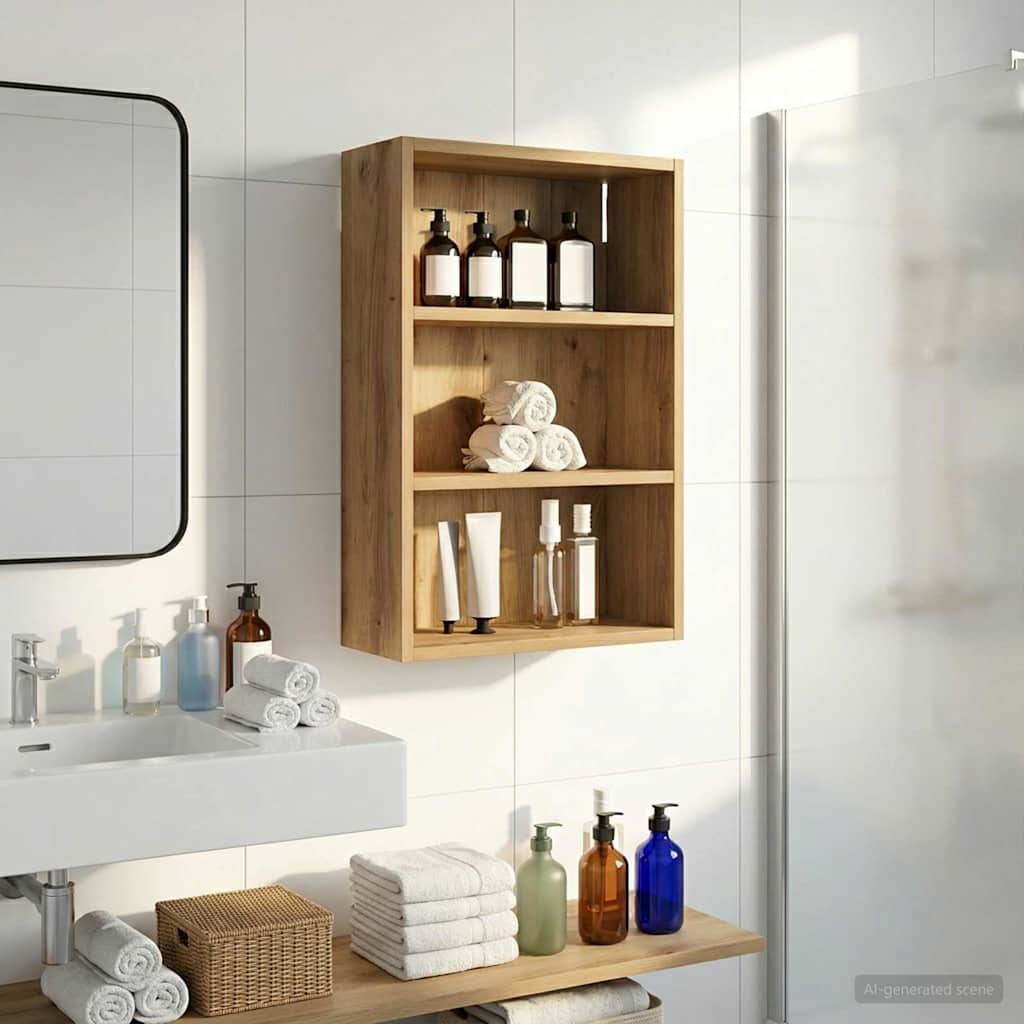 Badkamer wandkast met plank Artisanaal eiken 40 x 16 x 62,5 cm is nu te koop bij PeponiXL, paradijselijk wonen!