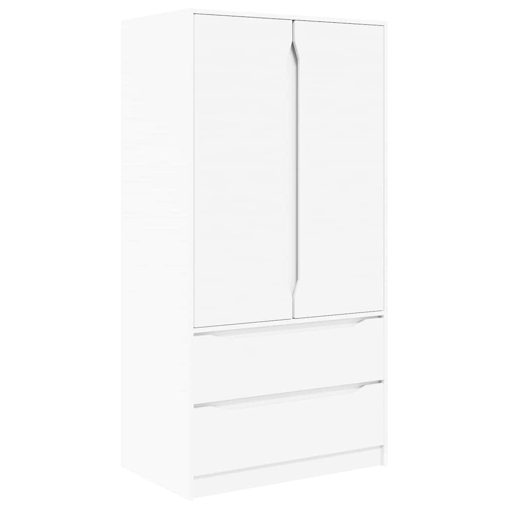 Kledingkast met lade Wit 79,5 x 49 x 156 cm Geconstrueerd hout is nu te koop bij PeponiXL, paradijselijk wonen!