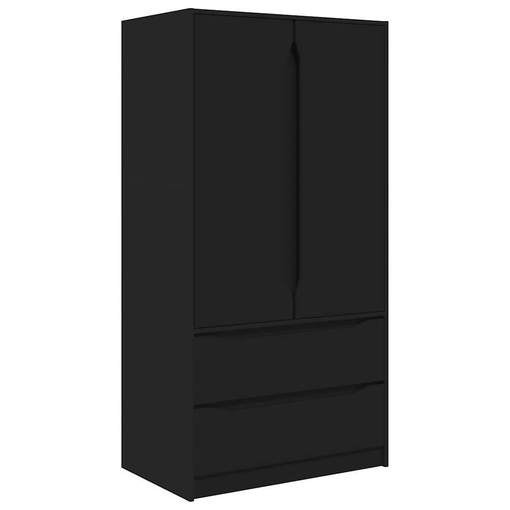 Kledingkast Zwart 79,5 x 49 x 156 cm Geconstrueerd hout is nu te koop bij PeponiXL, paradijselijk wonen!