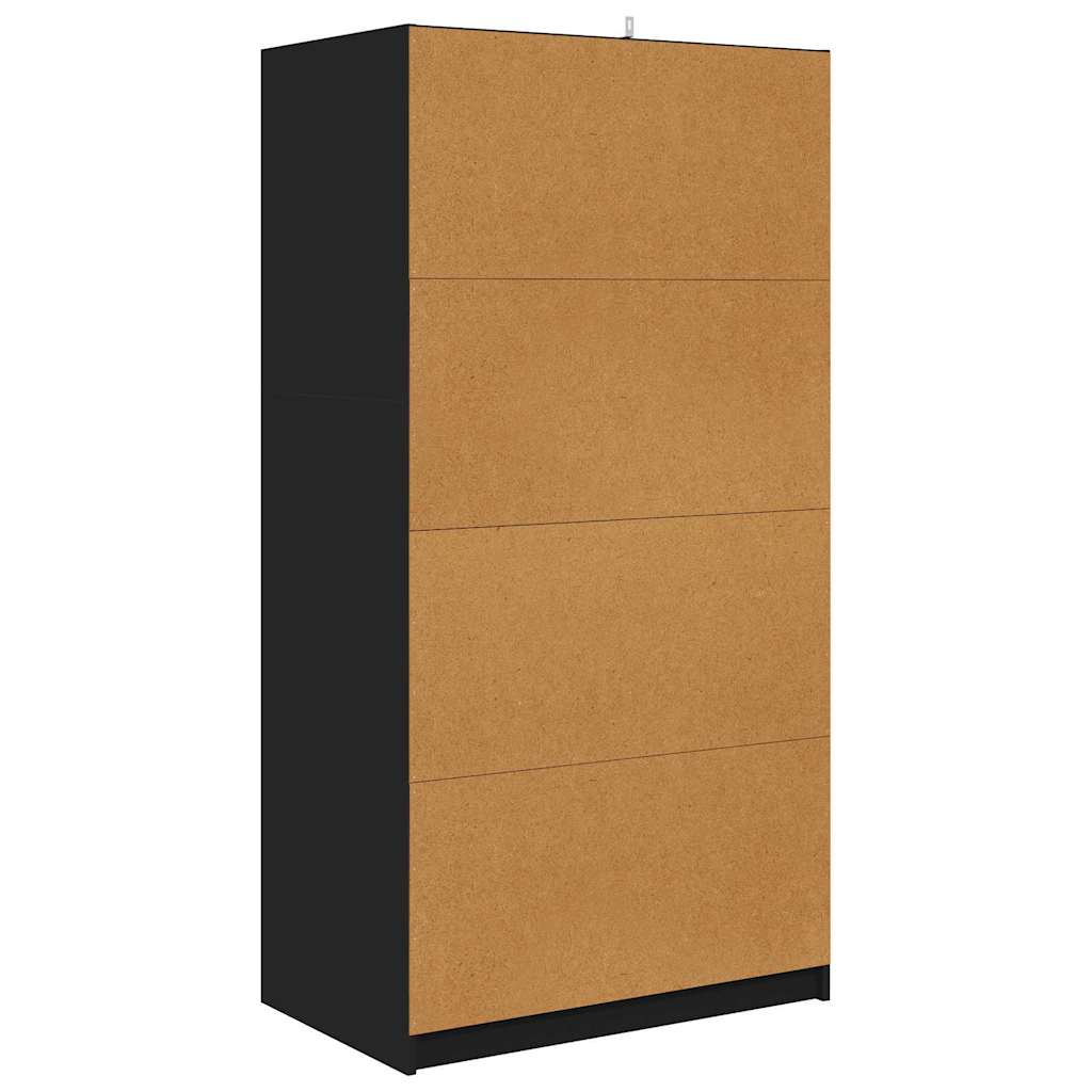 Kledingkast Zwart 79,5 x 49 x 156 cm Geconstrueerd hout is nu te koop bij PeponiXL, paradijselijk wonen!