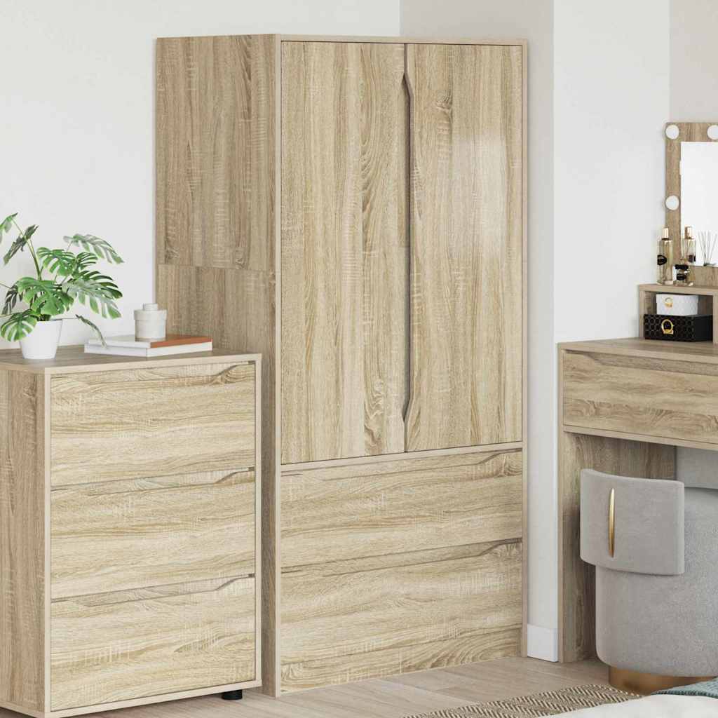 Kledingkast Sonoma Eiken 79,5 x 49 x 156 cm Geconstrueerd hout is nu te koop bij PeponiXL, paradijselijk wonen!
