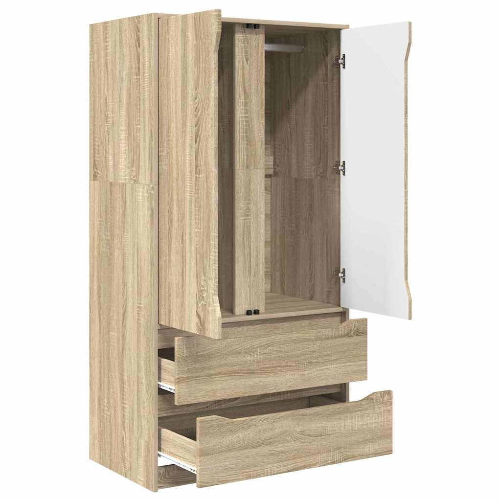 Kledingkast Sonoma Eiken 79,5 x 49 x 156 cm Geconstrueerd hout is nu te koop bij PeponiXL, paradijselijk wonen!