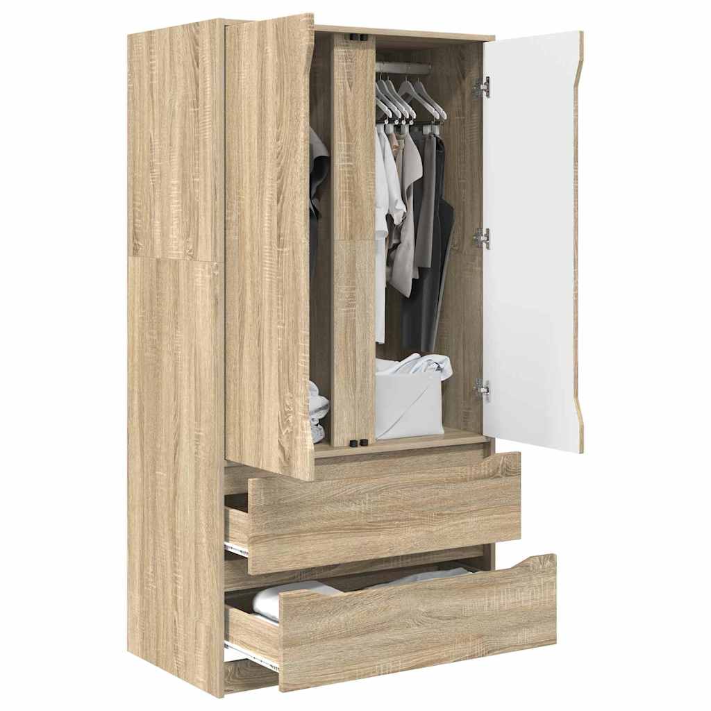 Kledingkast Sonoma Eiken 79,5 x 49 x 156 cm Geconstrueerd hout is nu te koop bij PeponiXL, paradijselijk wonen!