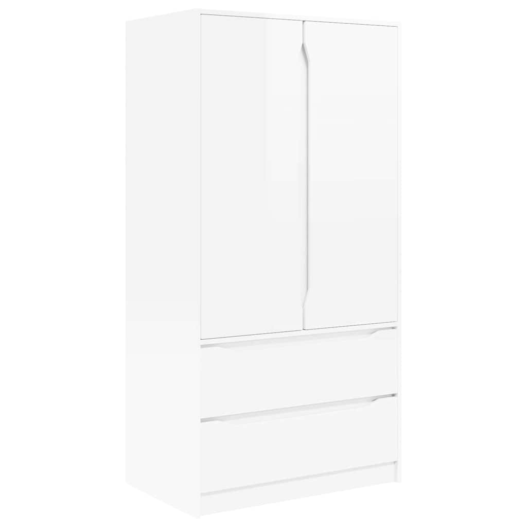 Kledingkast Hoogglans Wit 79,5 x 49 x 156 cm Geconstrueerd hout is nu te koop bij PeponiXL, paradijselijk wonen!