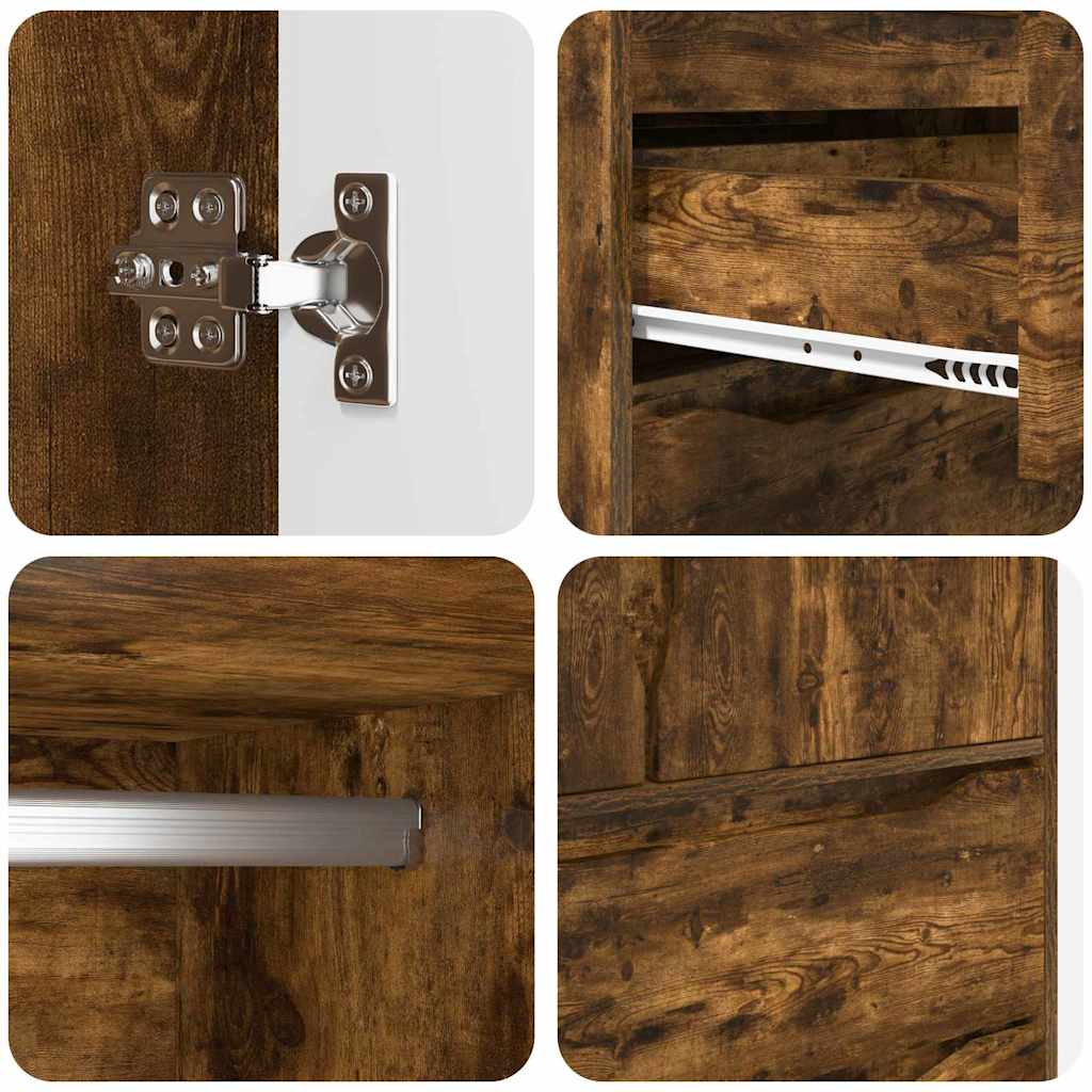 Kledingkast Gerookte Eik 79,5 x 49 x 156 cm Geconstrueerd hout is nu te koop bij PeponiXL, paradijselijk wonen!