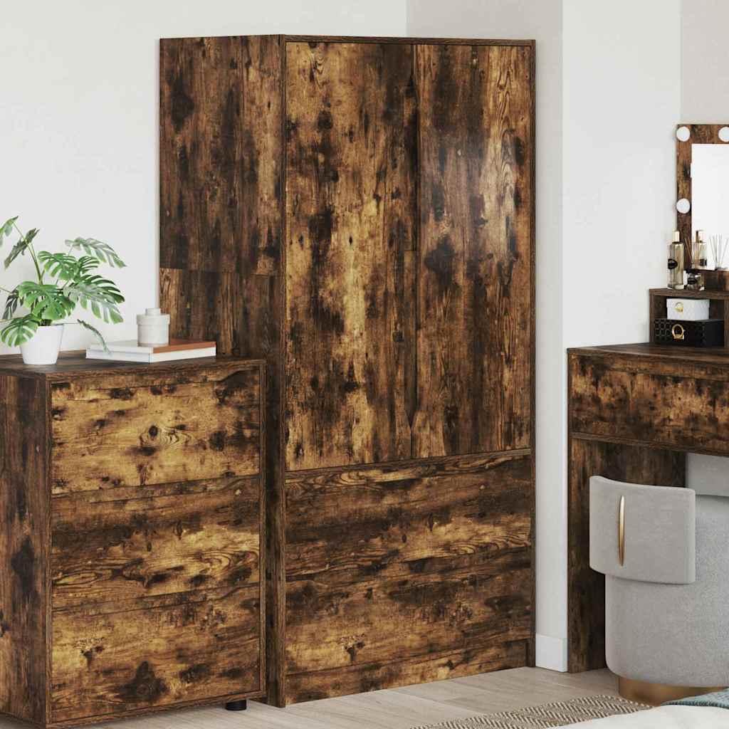 Kledingkast Gerookte Eik 79,5 x 49 x 156 cm Geconstrueerd hout is nu te koop bij PeponiXL, paradijselijk wonen!