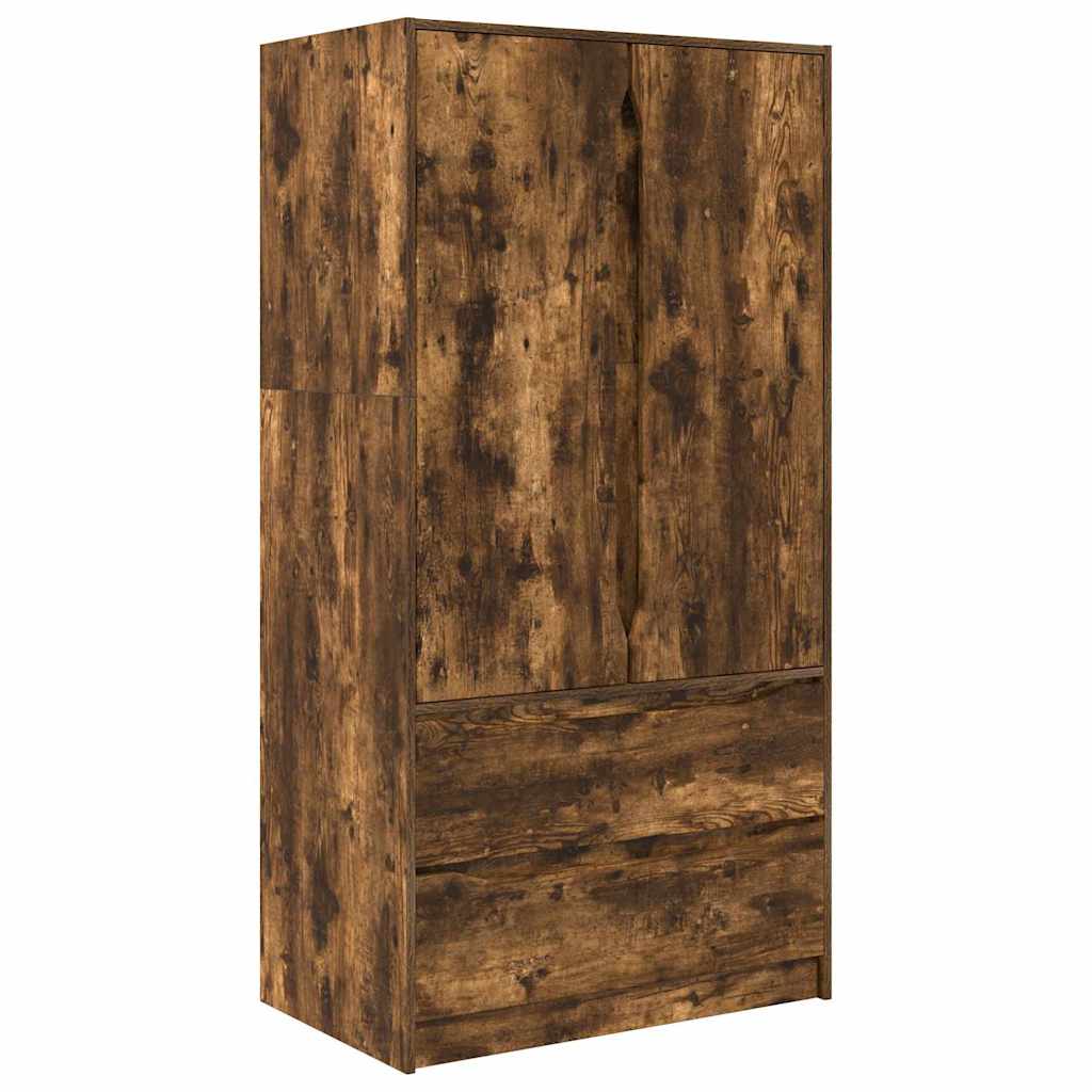 Kledingkast Gerookte Eik 79,5 x 49 x 156 cm Geconstrueerd hout is nu te koop bij PeponiXL, paradijselijk wonen!