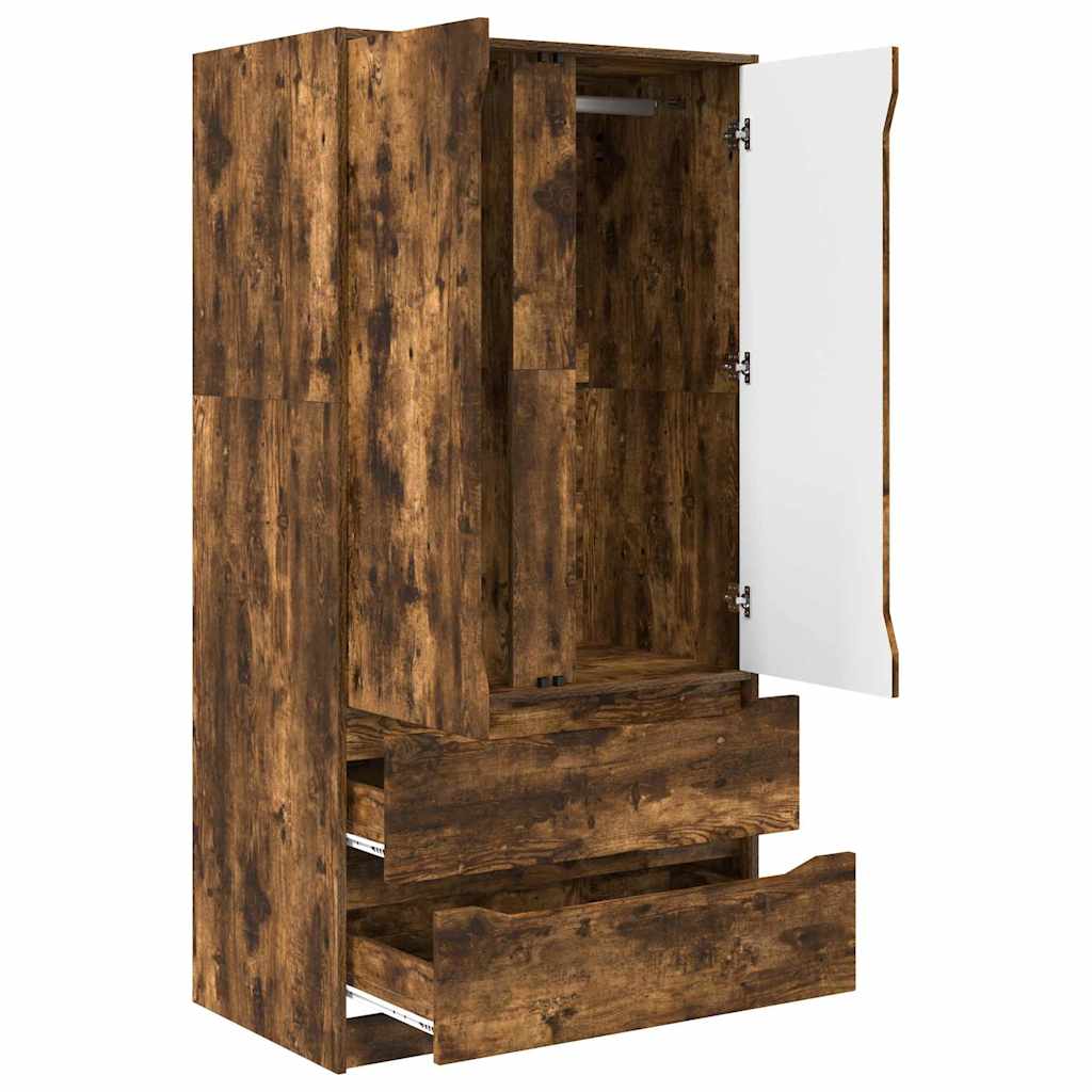 Kledingkast Gerookte Eik 79,5 x 49 x 156 cm Geconstrueerd hout is nu te koop bij PeponiXL, paradijselijk wonen!