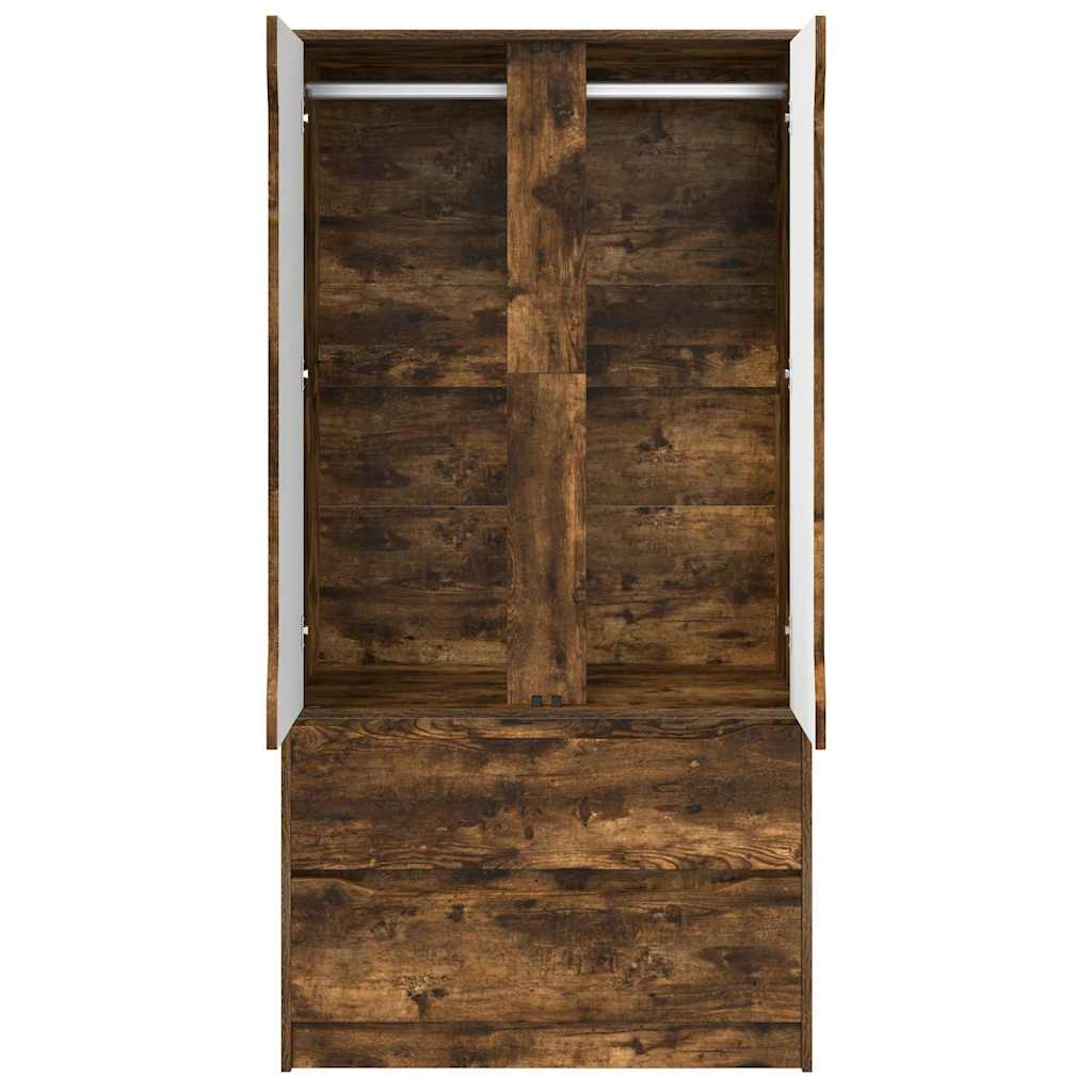 Kledingkast Gerookte Eik 79,5 x 49 x 156 cm Geconstrueerd hout is nu te koop bij PeponiXL, paradijselijk wonen!