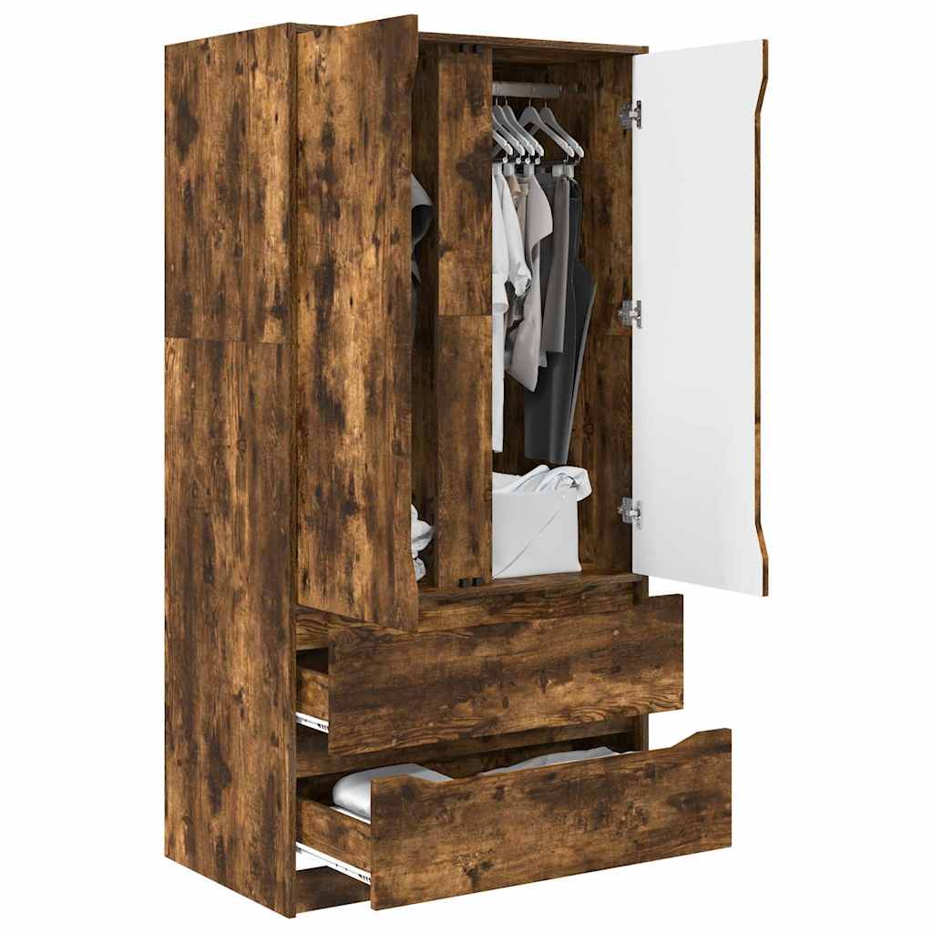 Kledingkast Gerookte Eik 79,5 x 49 x 156 cm Geconstrueerd hout is nu te koop bij PeponiXL, paradijselijk wonen!
