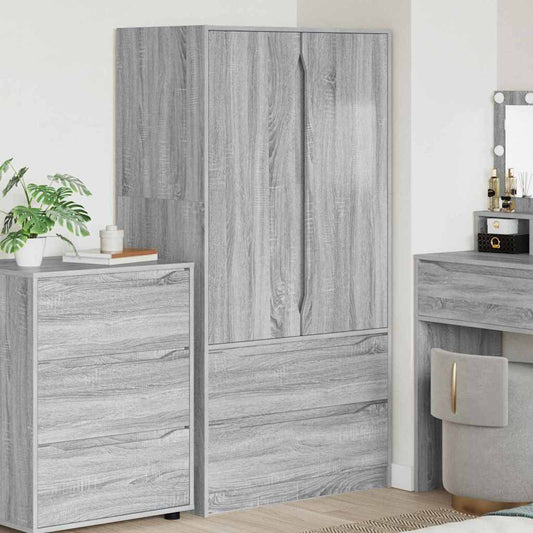 Kledingkast Grijze Sonoma 79,5 x 49 x 156 cm Geconstrueerd hout is nu te koop bij PeponiXL, paradijselijk wonen!