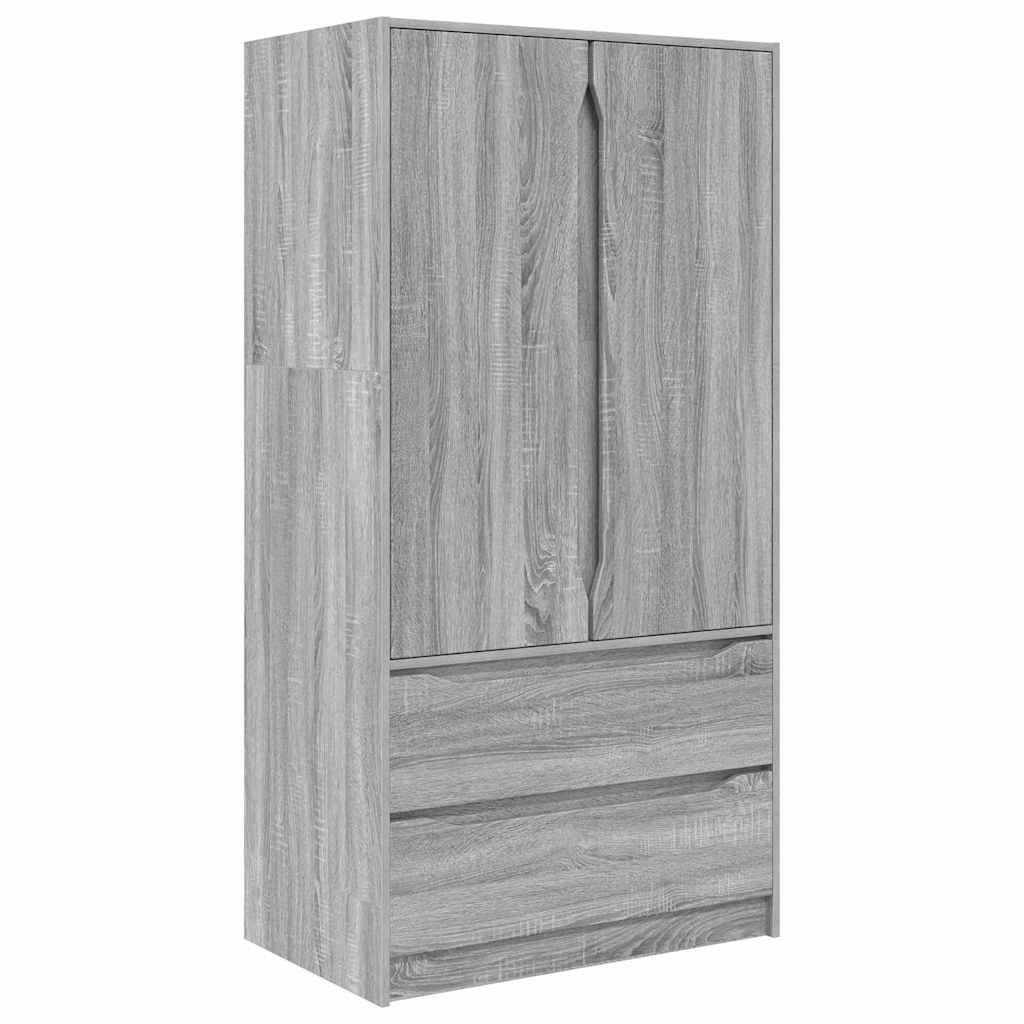 Badkamer Kast Grijs Sonoma 79,5 x 49 x 156 cm Bewerkt hout is nu te koop bij PeponiXL, paradijselijk wonen!
