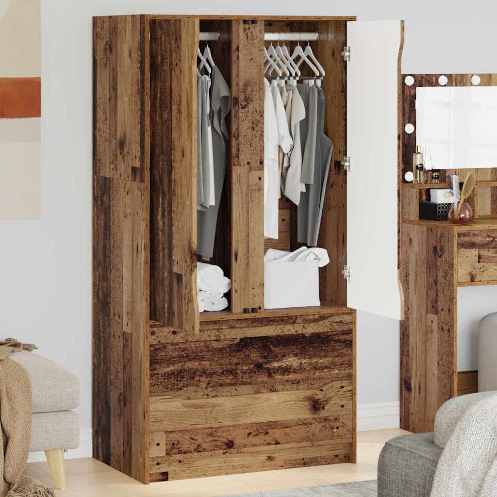 Kledingkast Oudhout 79,5 x 49 x 156 cm Geconstrueerd hout is nu te koop bij PeponiXL, paradijselijk wonen!