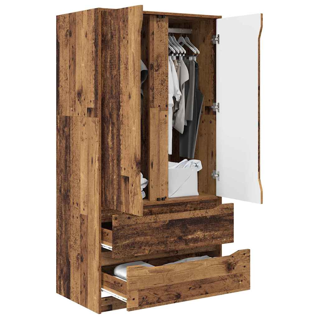 Kledingkast Oudhout 79,5 x 49 x 156 cm Geconstrueerd hout is nu te koop bij PeponiXL, paradijselijk wonen!