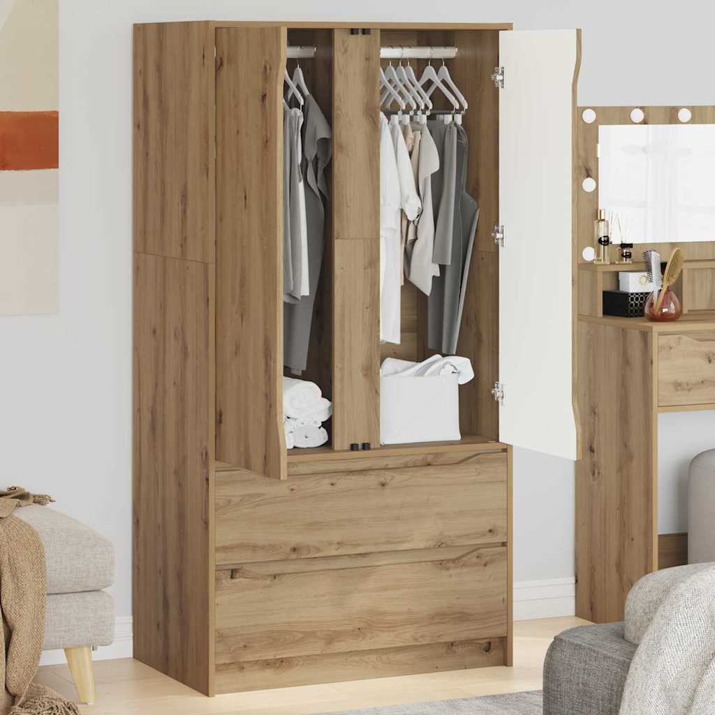 Kledingkast Artisan Eik 79,5 x 49 x 156 cm Geconstrueerd hout is nu te koop bij PeponiXL, paradijselijk wonen!