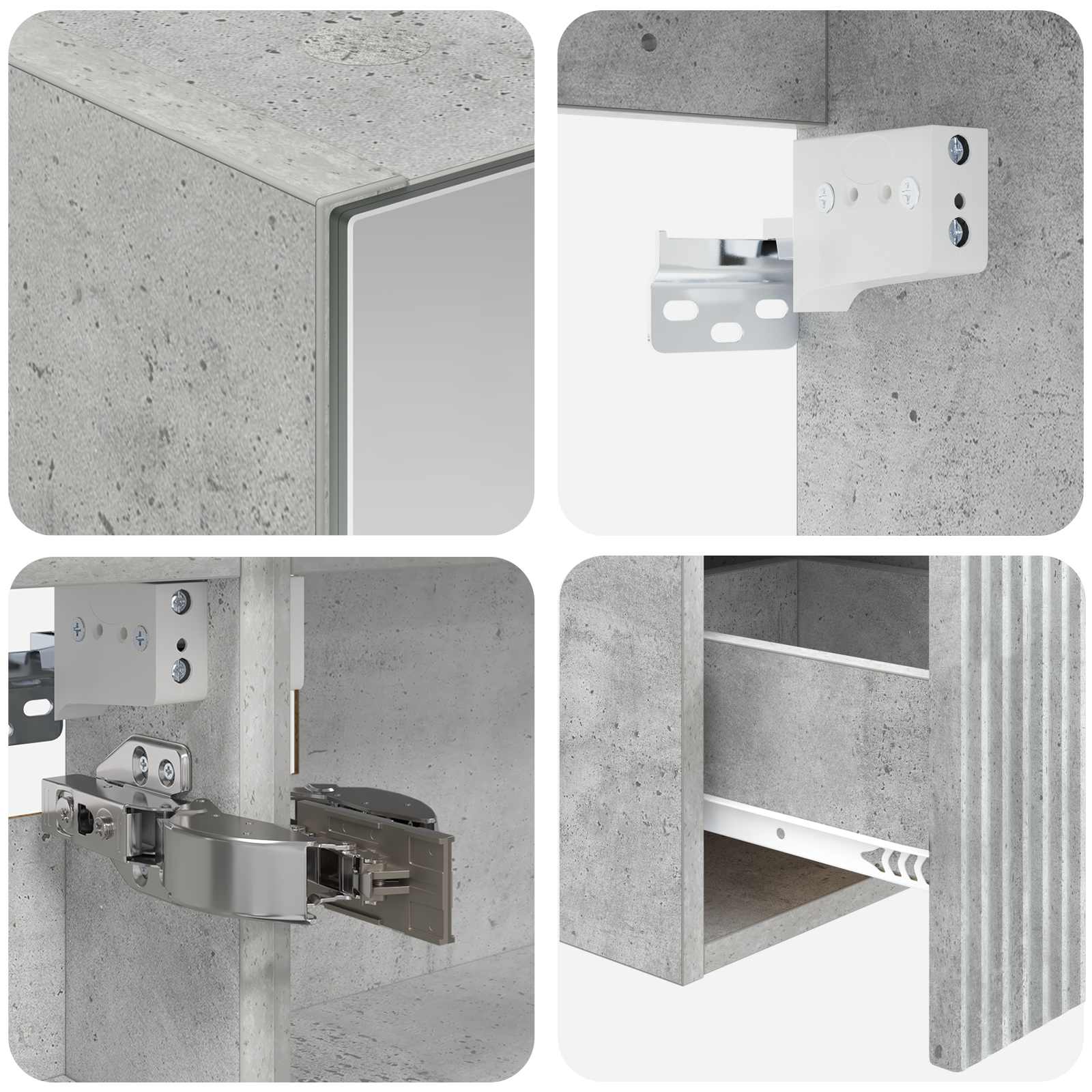 Badkamerkastenset 4 pcs Betongrijs 100 x 14,5 x 70 cm is nu te koop bij PeponiXL, paradijselijk wonen!