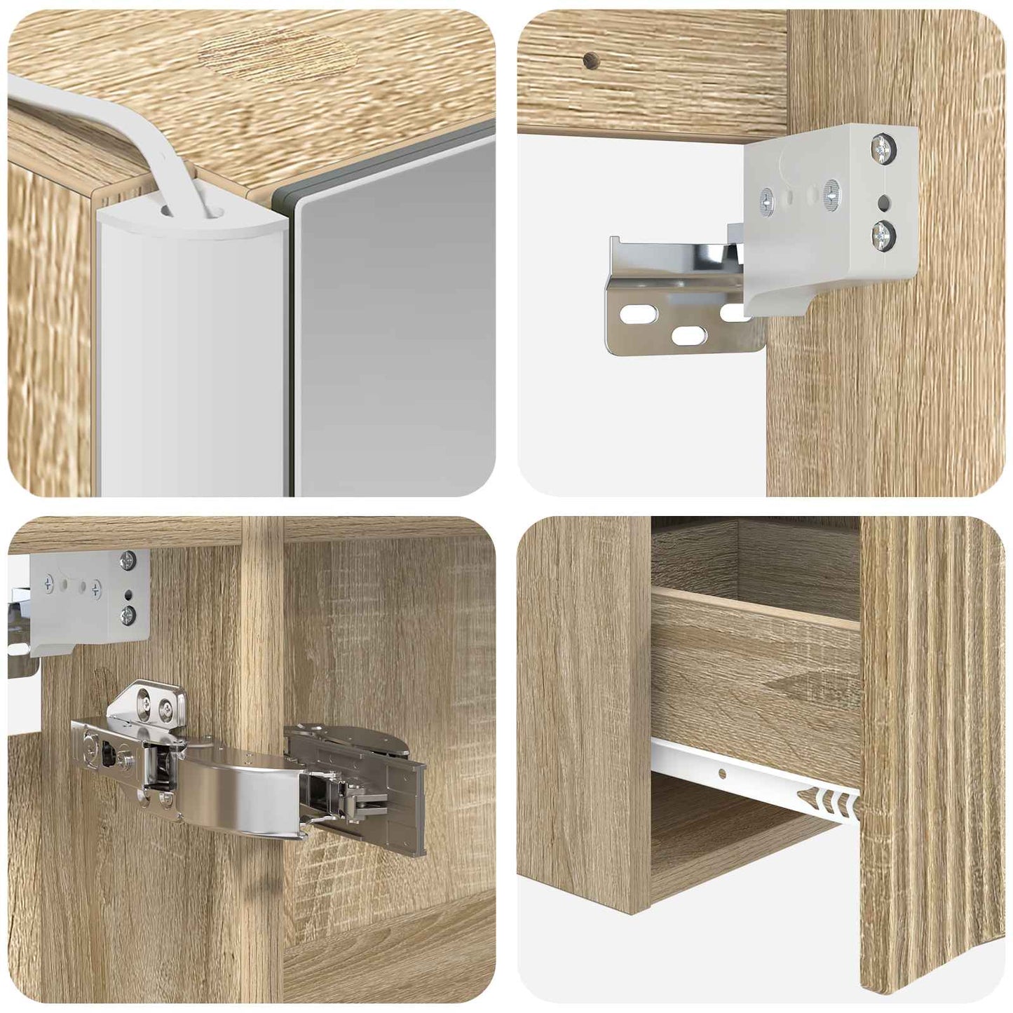 Badkamerkastenset 4 pcs Sonoma Eiken 103,5 x 15,5 x 70 cm