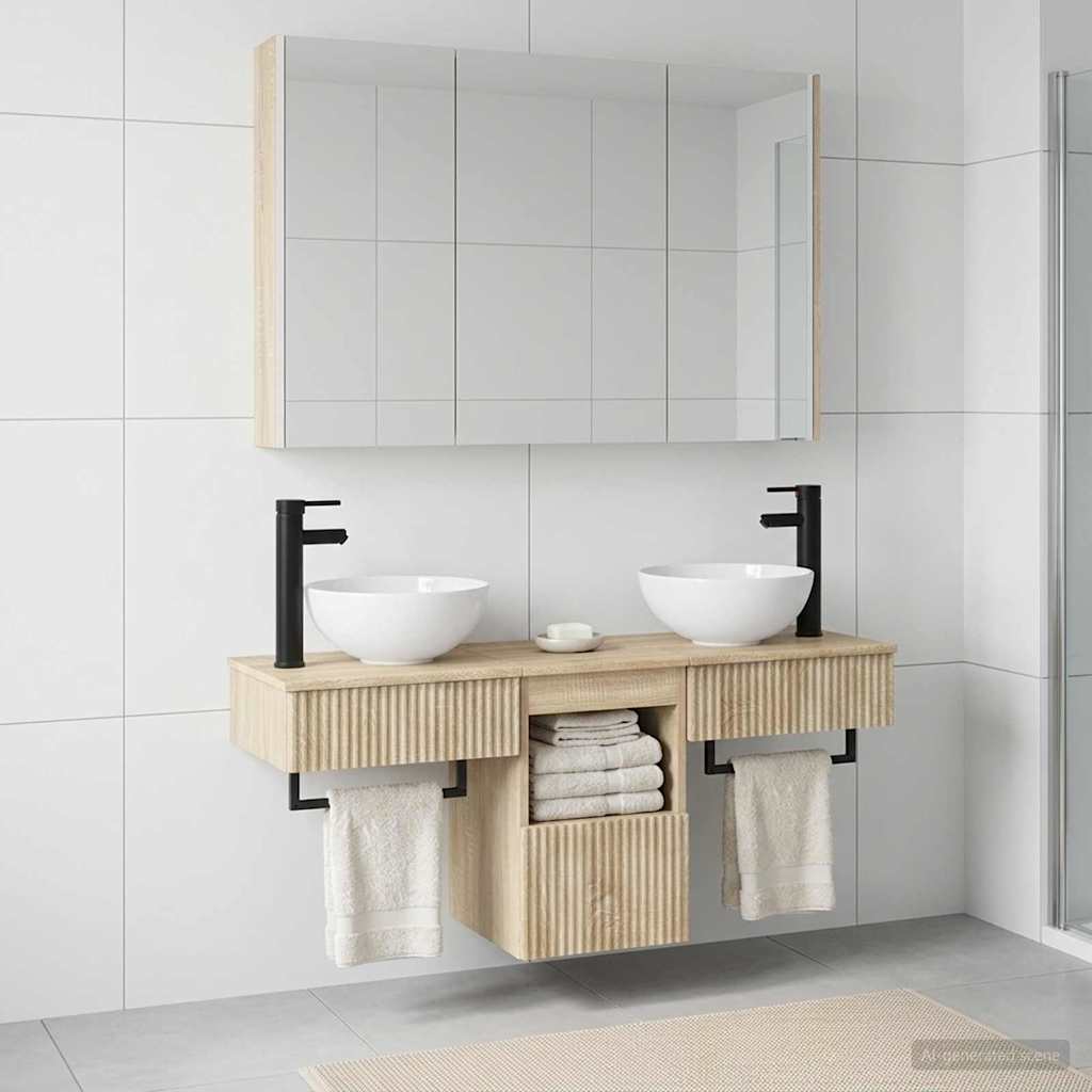 Badkamerkastenset 4 pcs Sonoma Eiken 103,5 x 15,5 x 70 cm