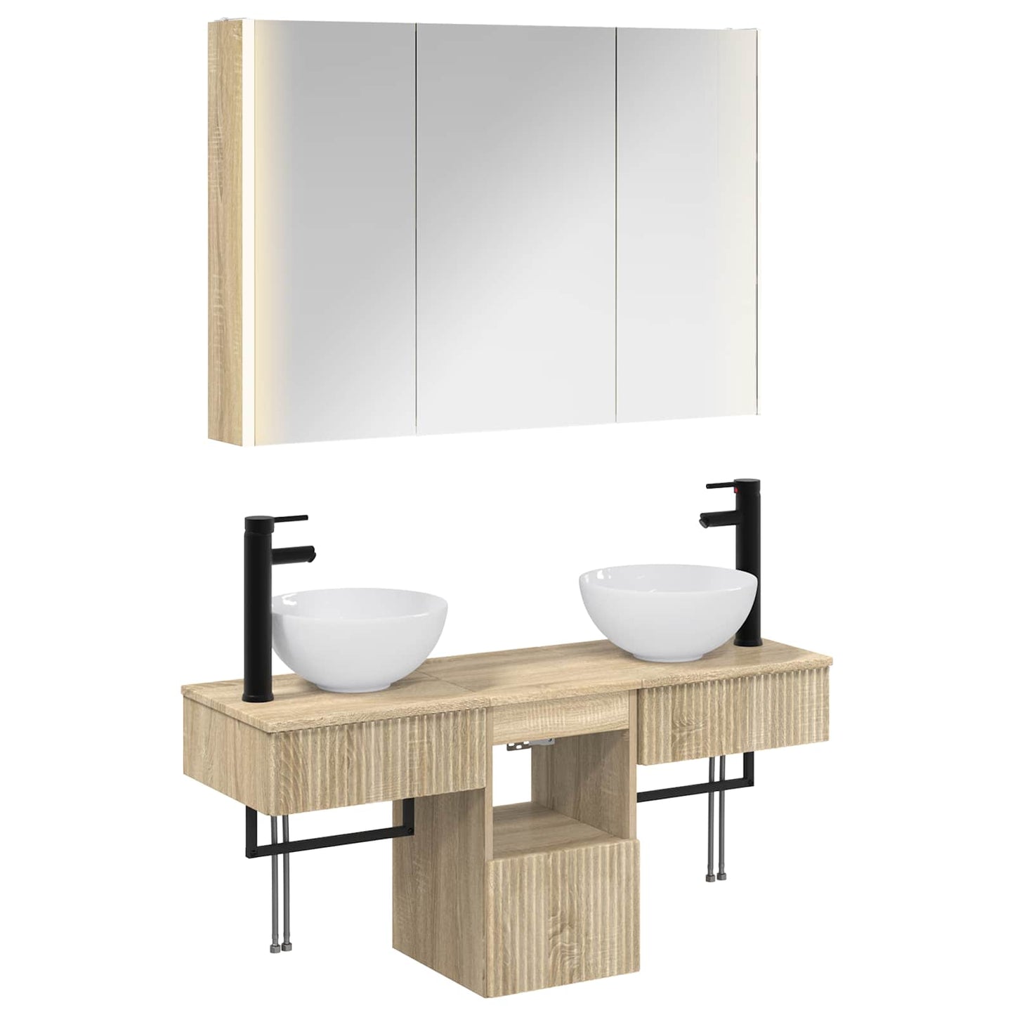 Badkamerkastenset 4 pcs Sonoma Eiken 103,5 x 15,5 x 70 cm