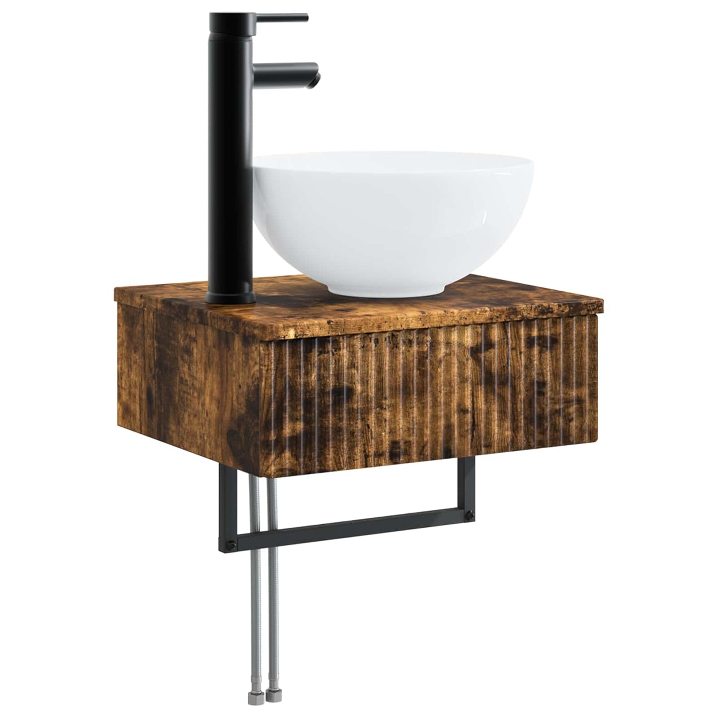 Badkamerkastenset 4 pcs Gerookt eiken 103,5 x 15,5 x 70 cm