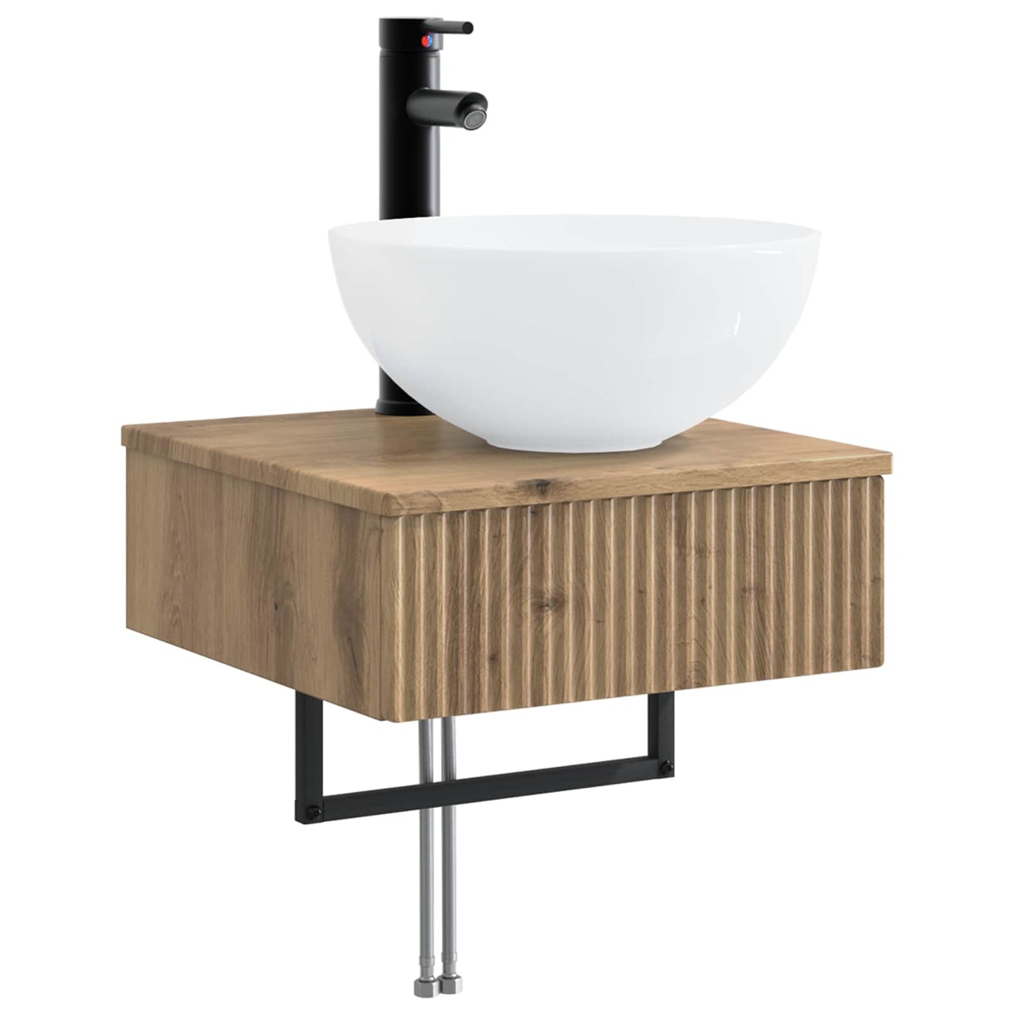 Badkamerkastenset 5 st Artisanaal eiken Bewerkt hout is nu te koop bij PeponiXL, paradijselijk wonen!