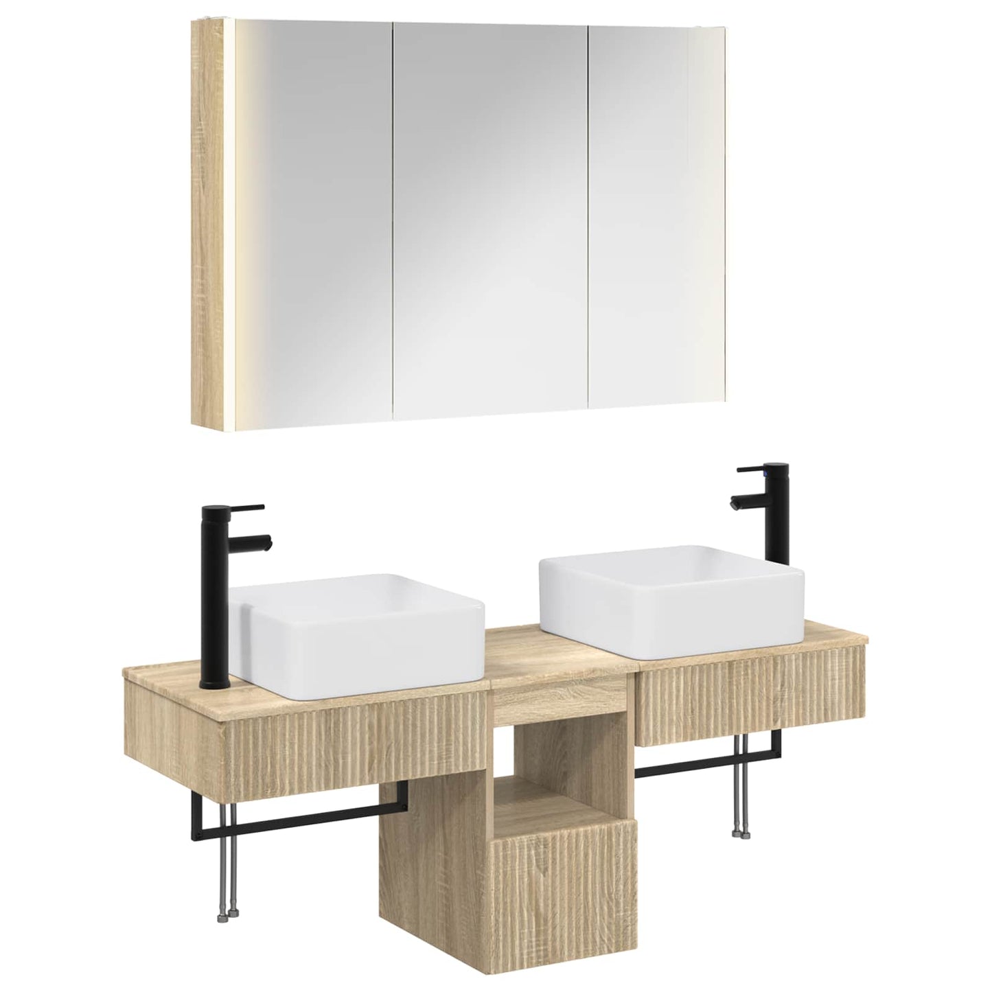 Badkamerkastenset 4 pcs Sonoma Eiken 103,5 x 15,5 x 70 cm