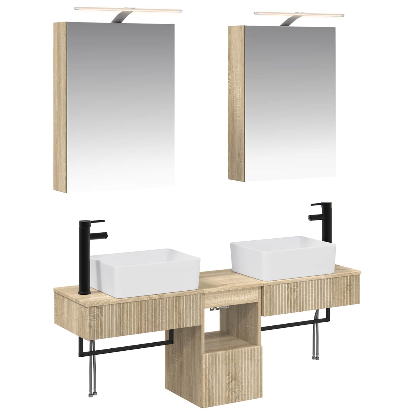 Badkamerkastenset 5 pcs Sonoma Eiken 50 x 14,5 x 70 cm