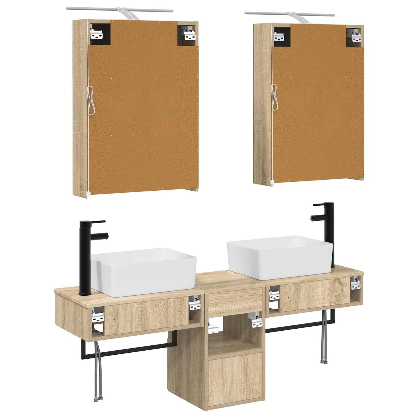 Badkamerkastenset 5 pcs Sonoma Eiken 50 x 14,5 x 70 cm